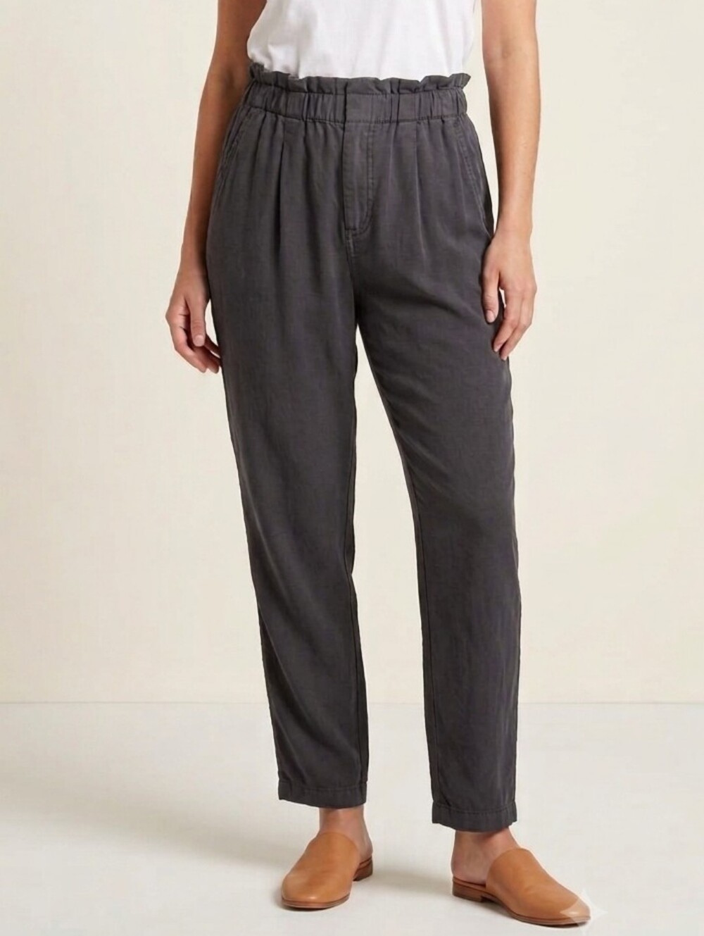 🖤 Daily Ritual Soft Black Paper Bag Pants 10